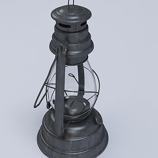 Lantern Kerosene Low-poly 3D model_2