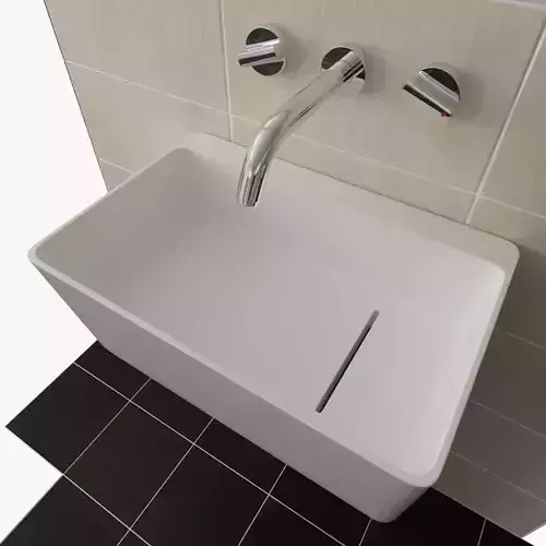BathroomSet02 bathroom with sink and mirror Free 3D model