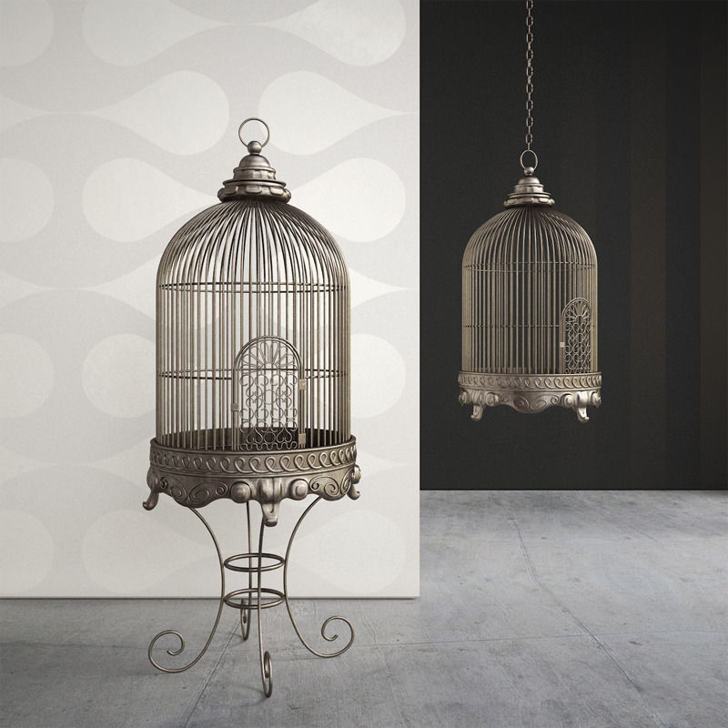 Antique Birdcage 01 3D model_4