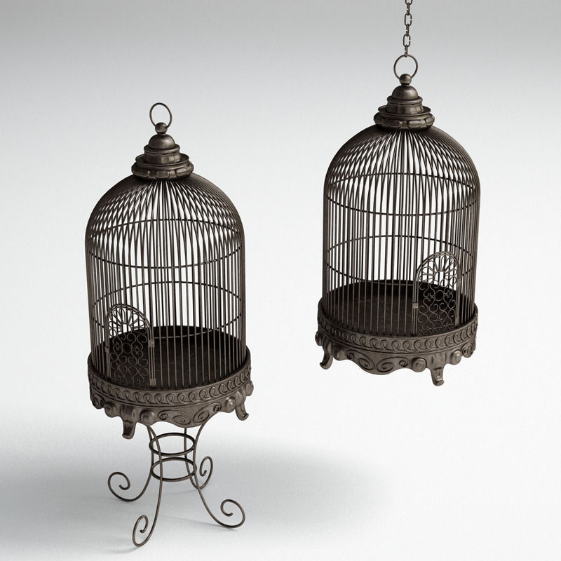 Antique Birdcage 01 3D model_1