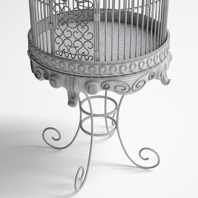 Antique Birdcage 01 3D model_7