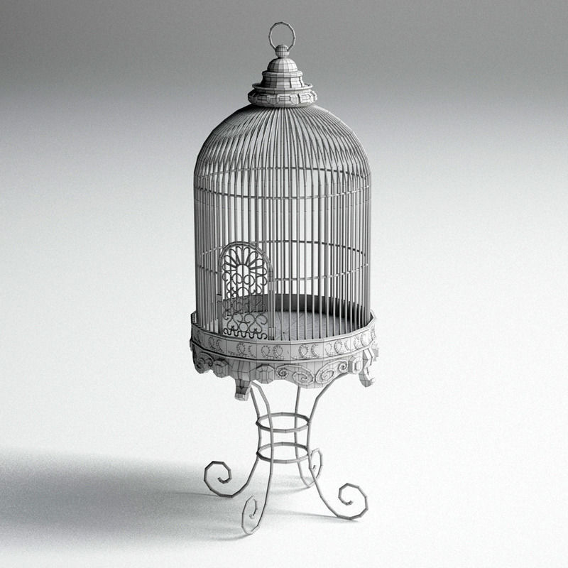 Antique Birdcage 01 3D model_6