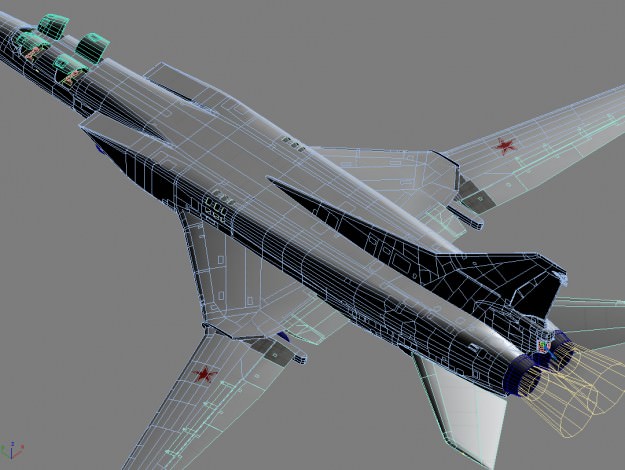 Tupolev Tu-22M3 strategic bomber Low-poly 3D model_8