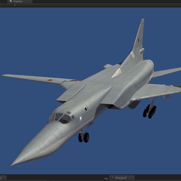 Tupolev Tu-22M3 strategic bomber Low-poly 3D model_5
