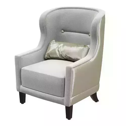Classic armchair with pillow Low-poly 3D model