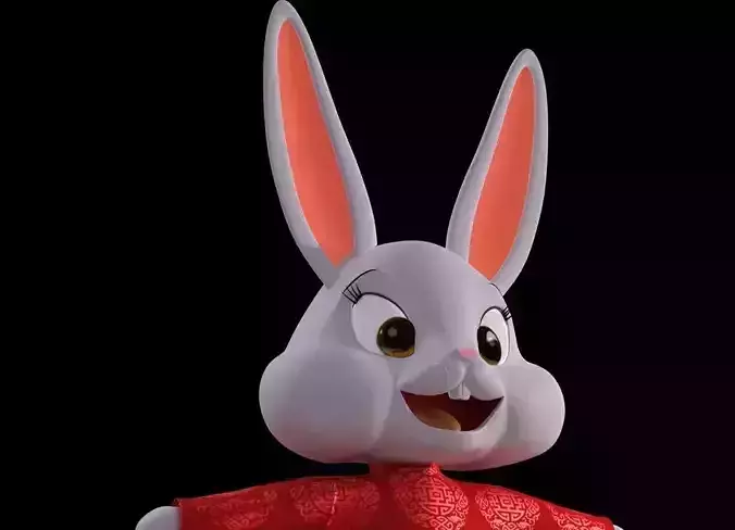 bunny wearing dress 3D model