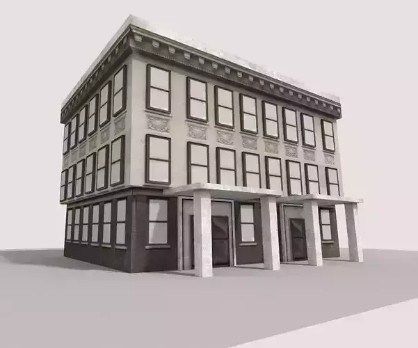 low poly city building 3D model