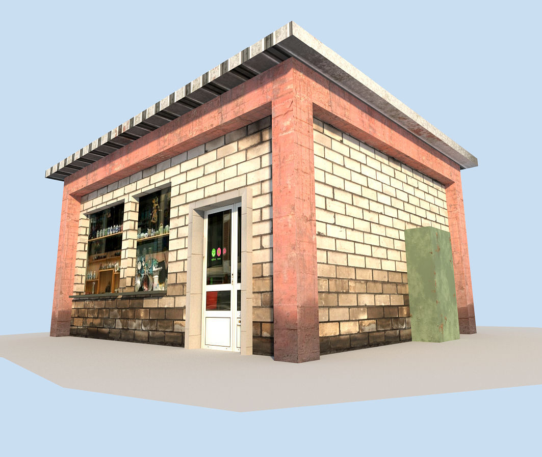 low poly shop Low-poly 3D model_6