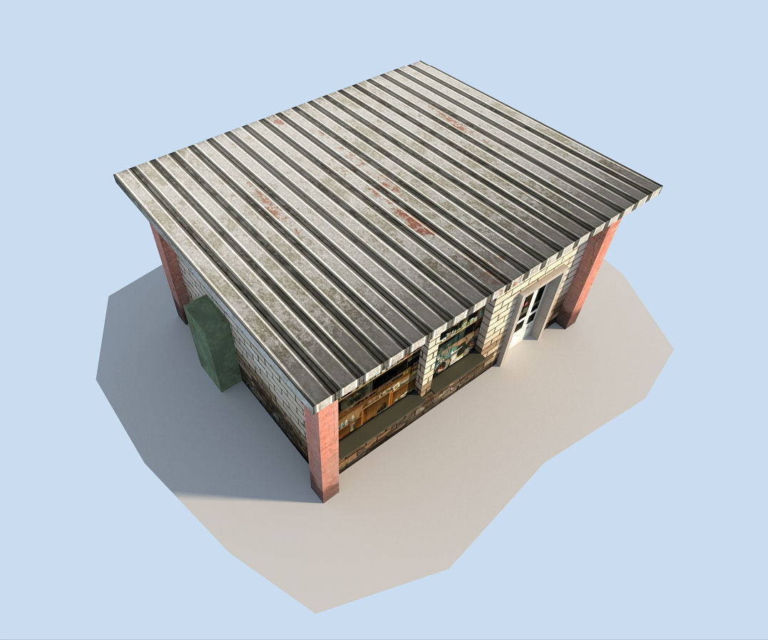low poly shop Low-poly 3D model_5