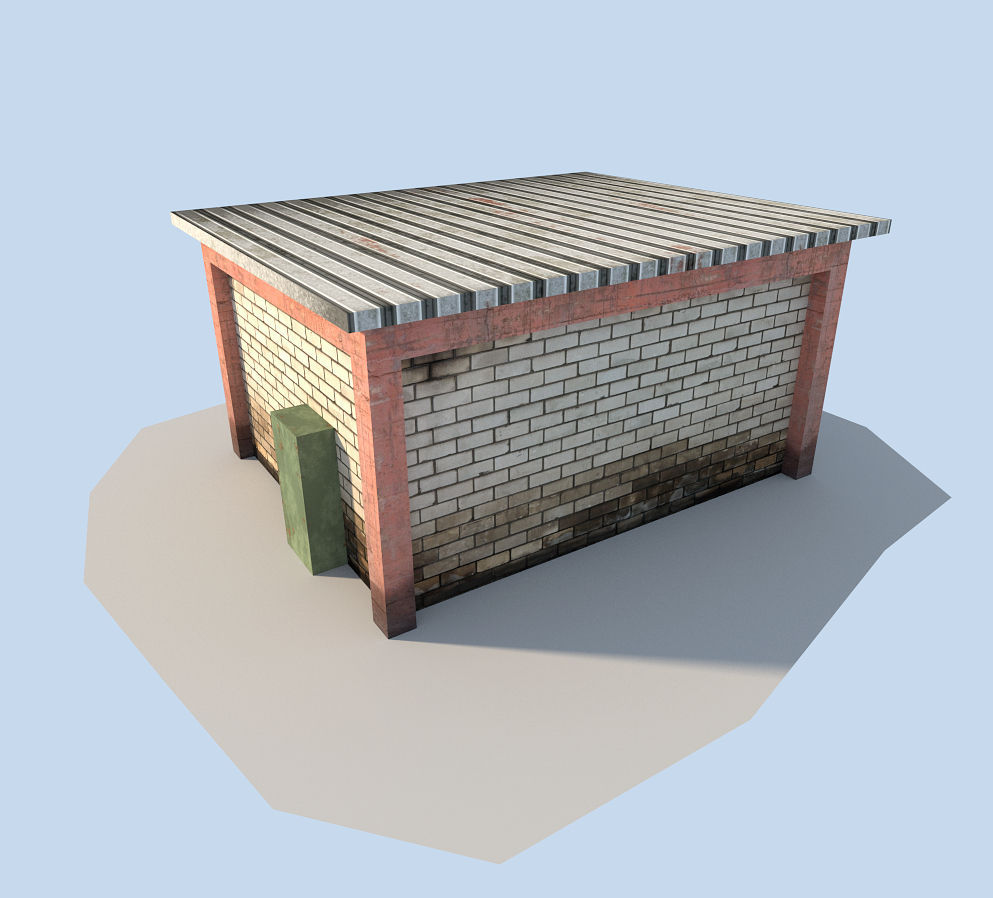 low poly shop Low-poly 3D model_2