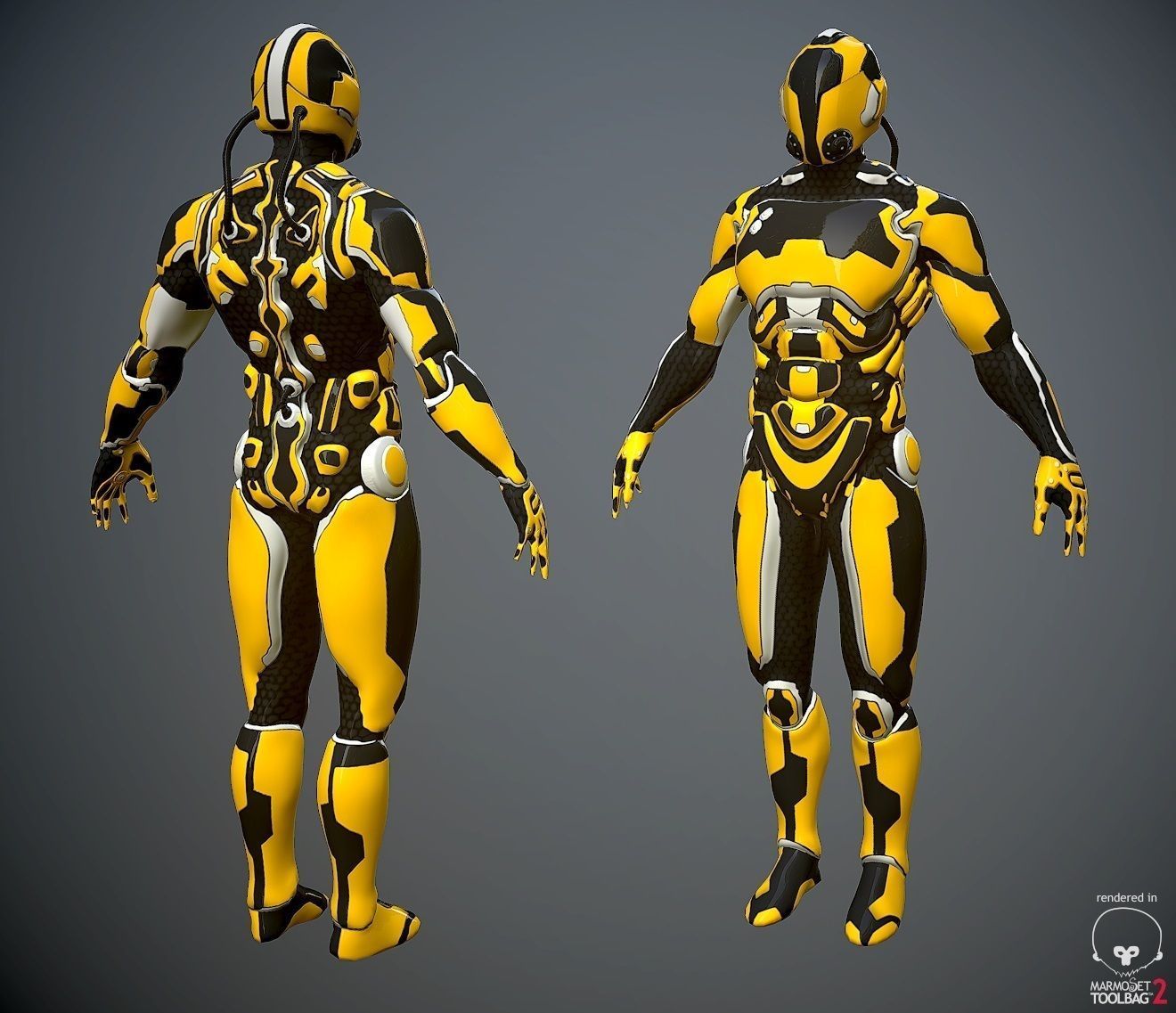 Scifi-Trooper Lowpoly rigged Low-poly 3D model_5