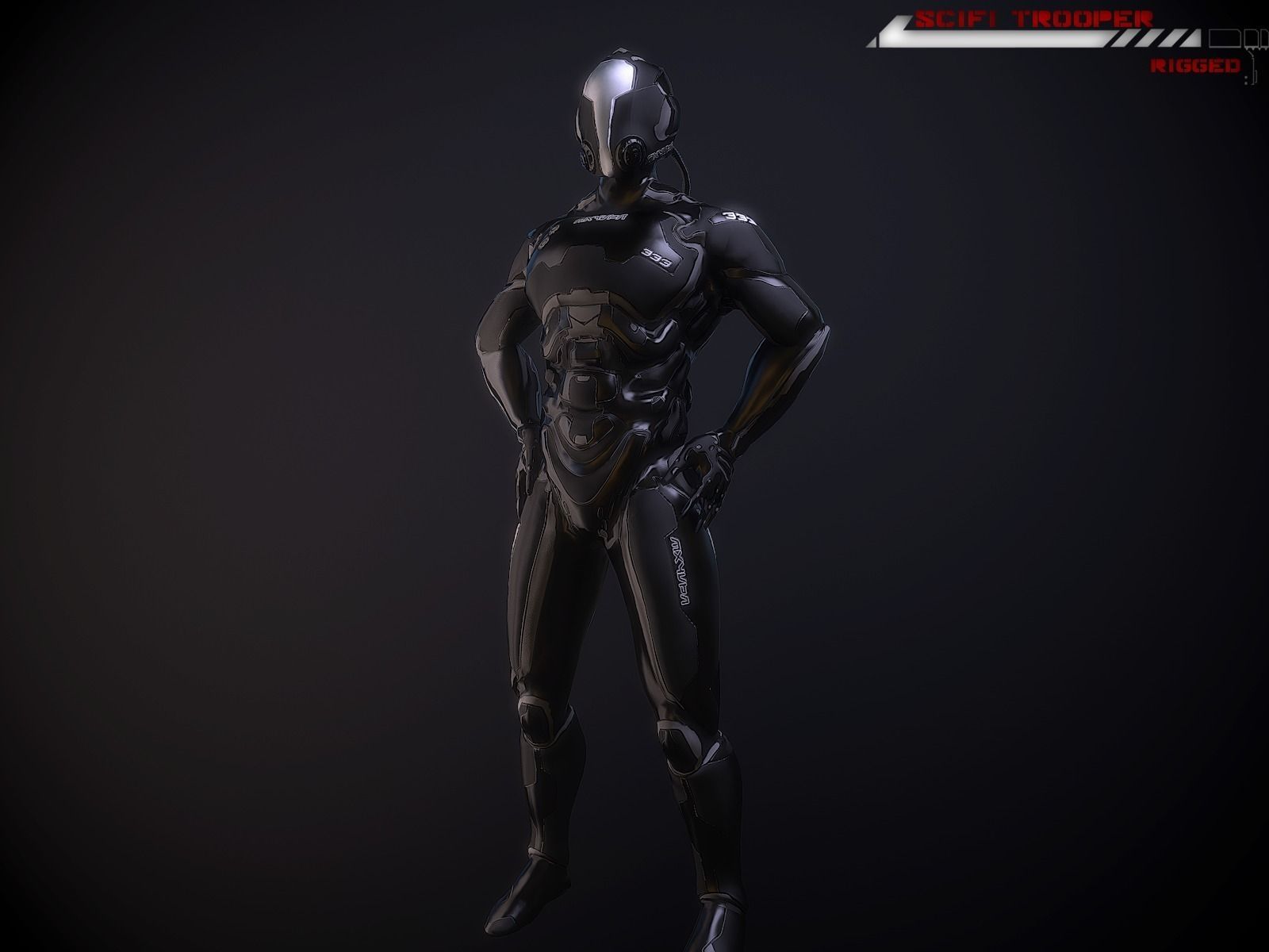 Scifi-Trooper Lowpoly rigged Low-poly 3D model_0