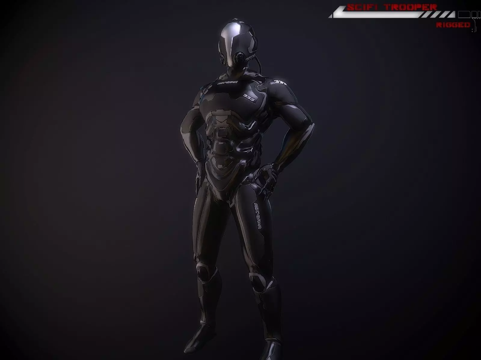 Scifi-Trooper Lowpoly rigged Low-poly 3D model