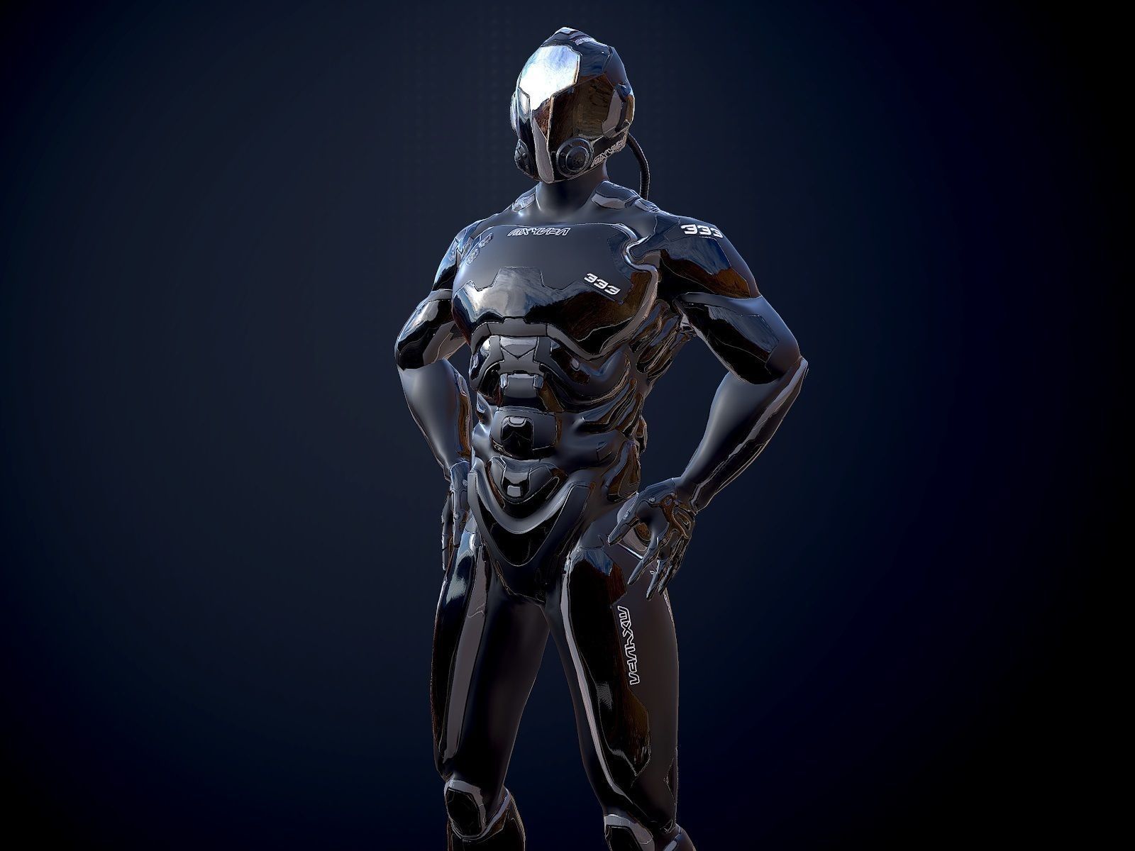 Scifi-Trooper Lowpoly rigged Low-poly 3D model_4