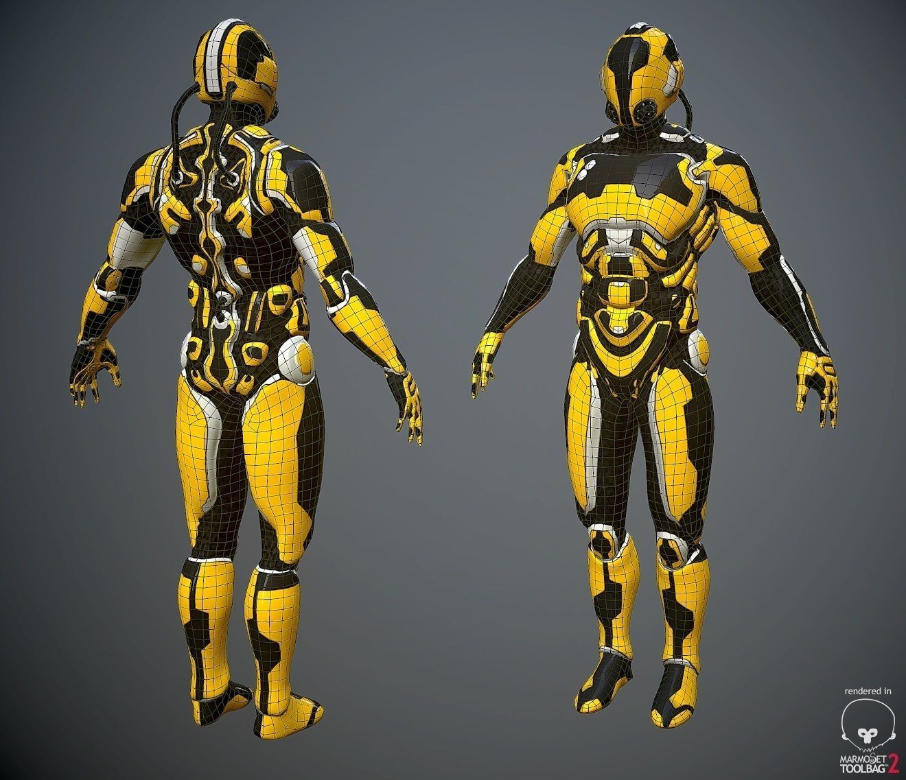 Scifi-Trooper Lowpoly rigged Low-poly 3D model_6