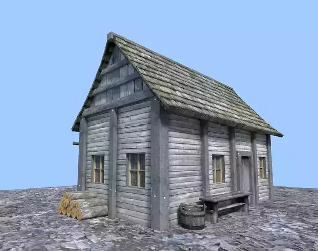 medieval hut 3D model
