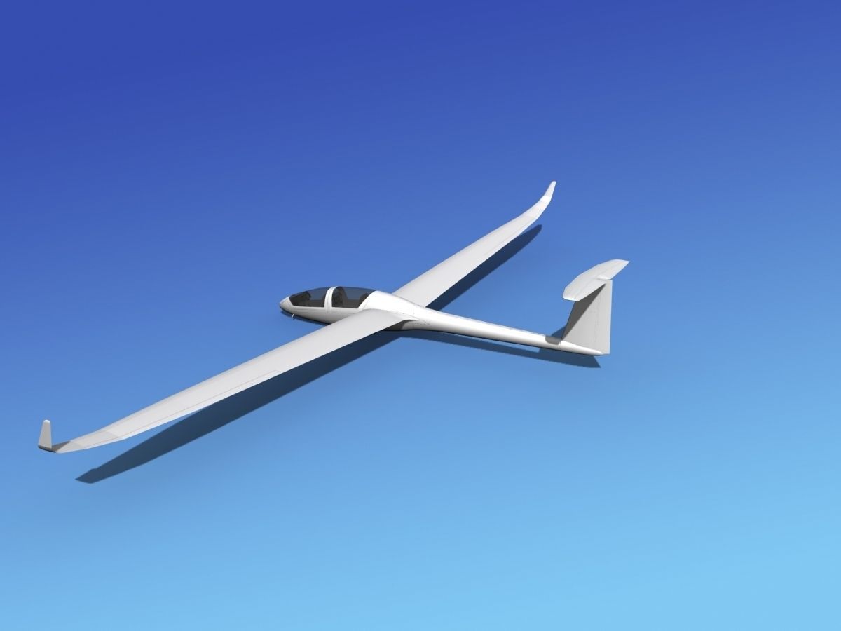 DG-1000 Glider Bare Metal 3D model_8