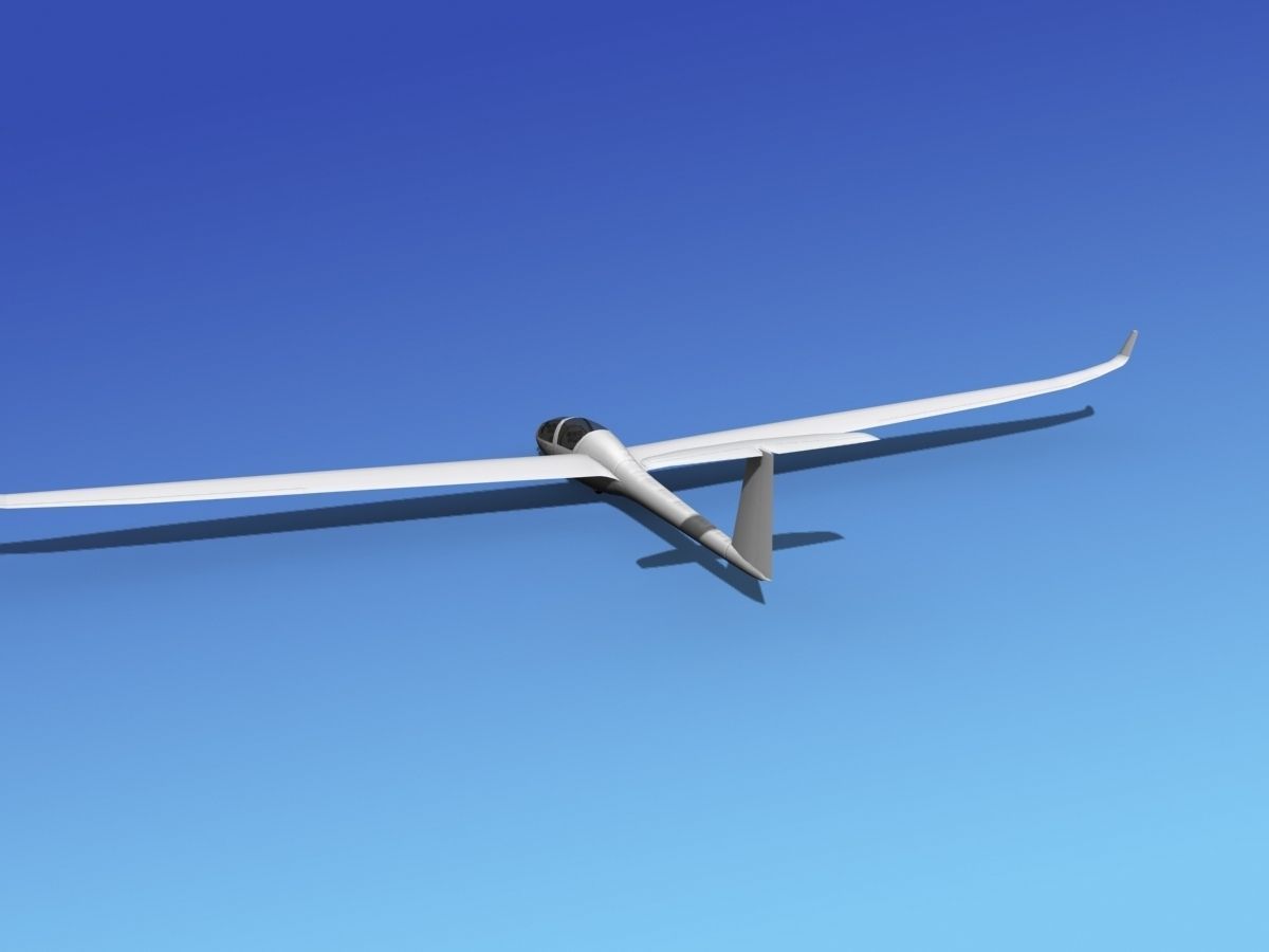 DG-1000 Glider Bare Metal 3D model_7