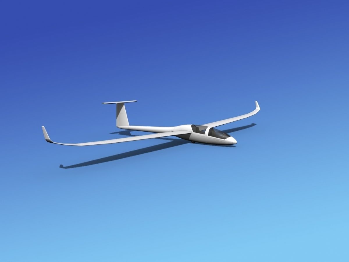 DG-1000 Glider Bare Metal 3D model_3