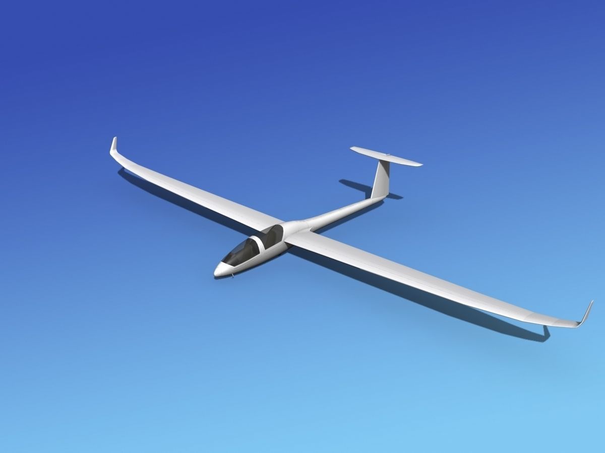 DG-1000 Glider Bare Metal 3D model_10