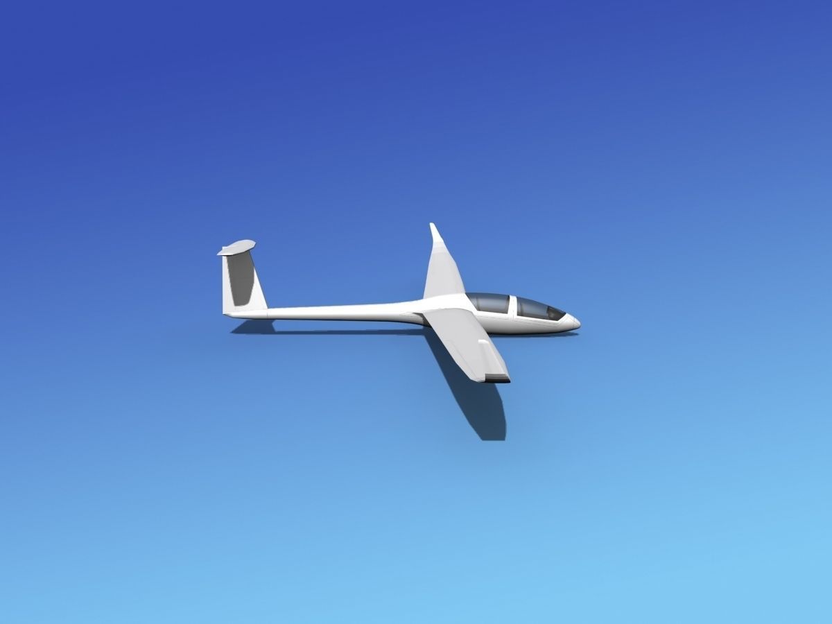 DG-1000 Glider Bare Metal 3D model_4