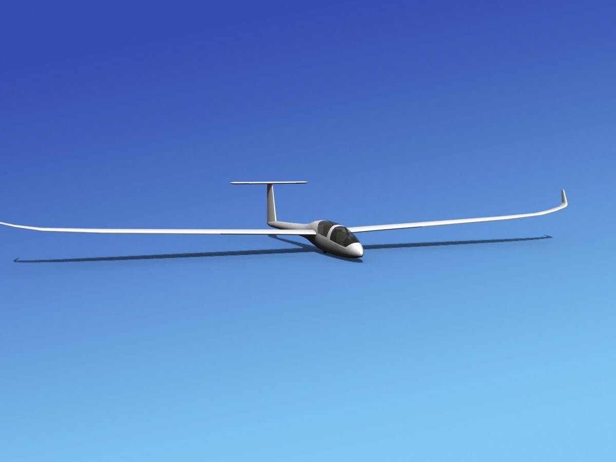 DG-1000 Glider Bare Metal 3D model_2
