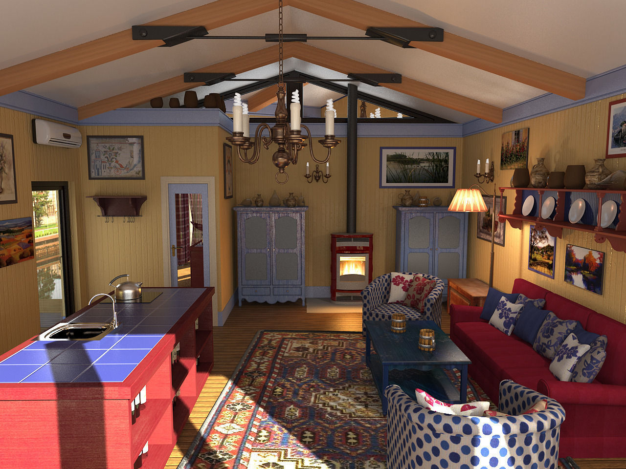 Fisherman house photoreal interior 3D model_5