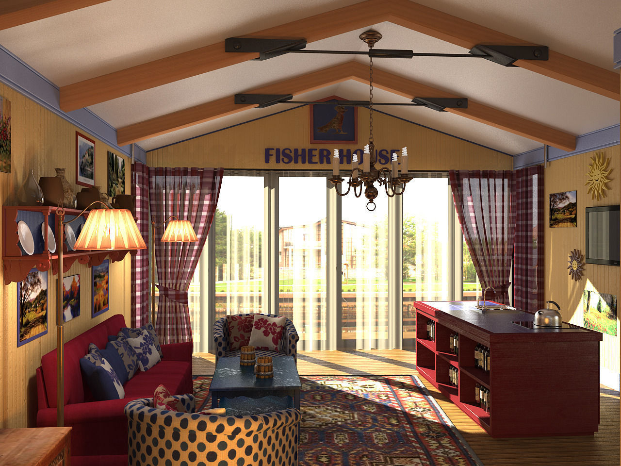 Fisherman house photoreal interior 3D model_3