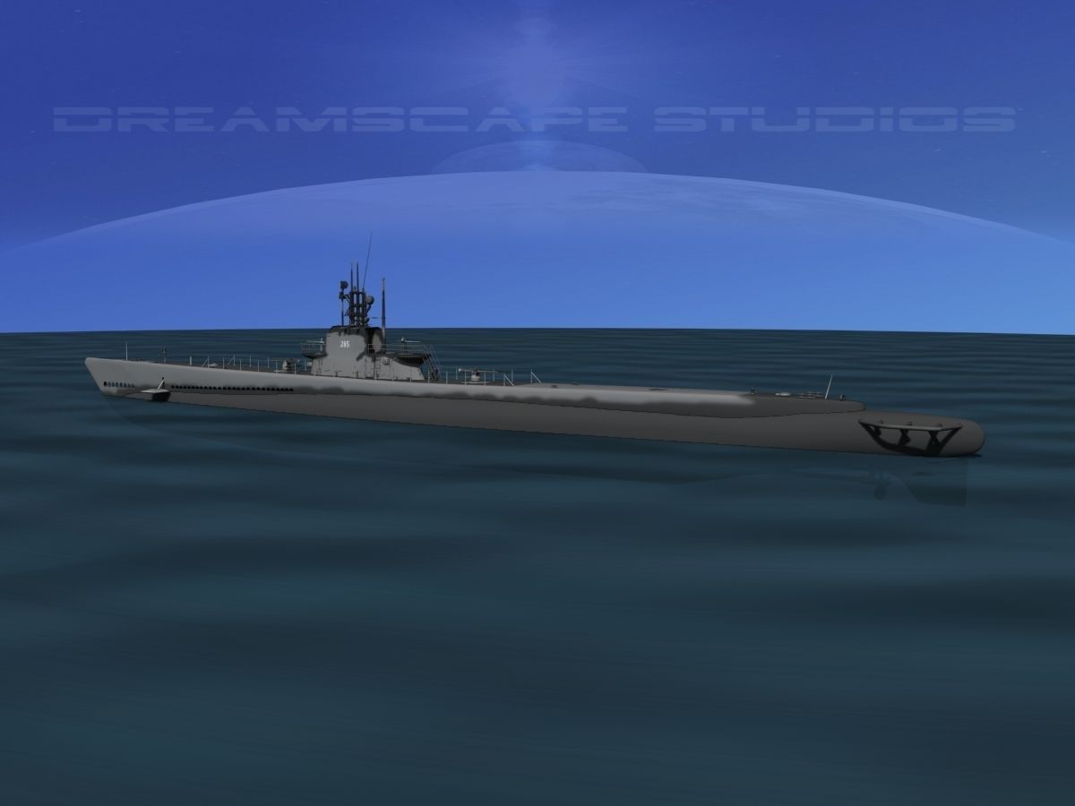 Balao Class Submarine USS Balao SS285 3D model_3