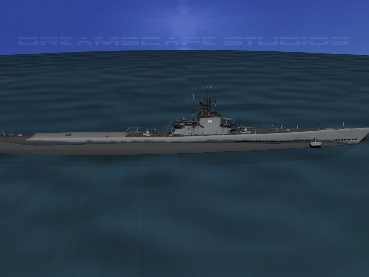Balao Class Submarine USS Balao SS285 3D model_9