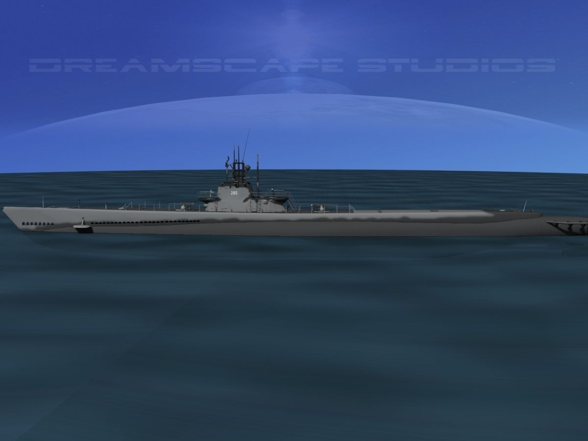 Balao Class Submarine USS Balao SS285 3D model_4