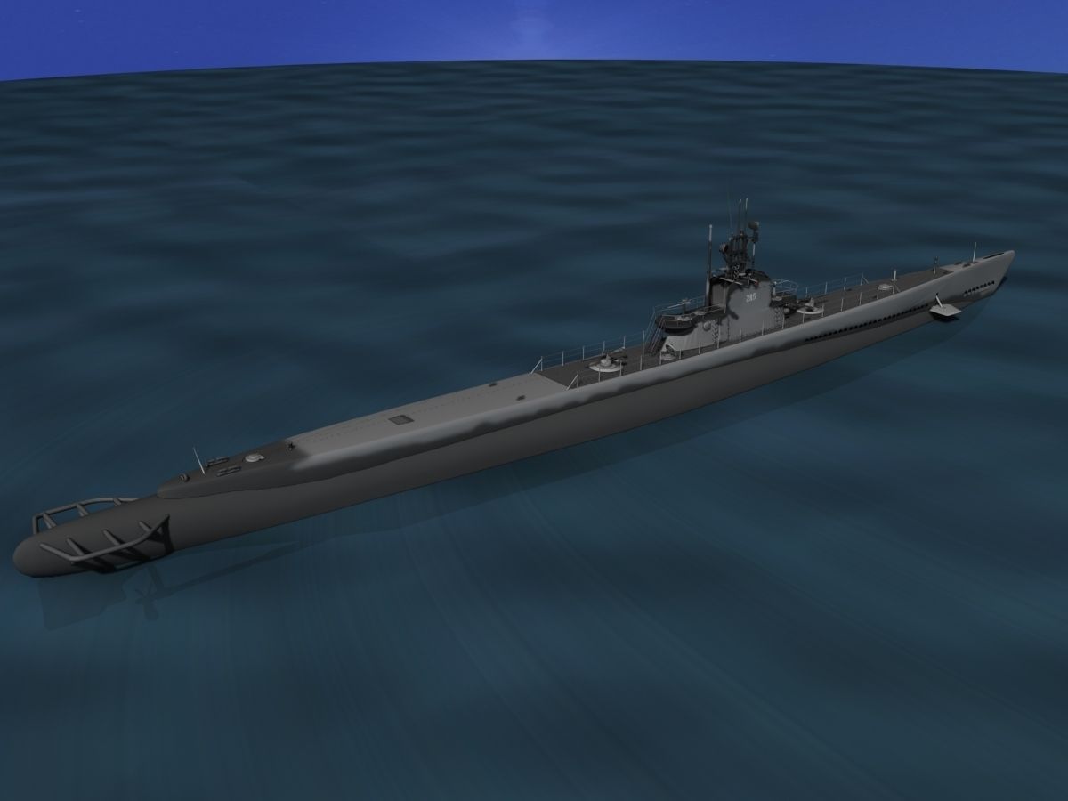 Balao Class Submarine USS Balao SS285 3D model_10