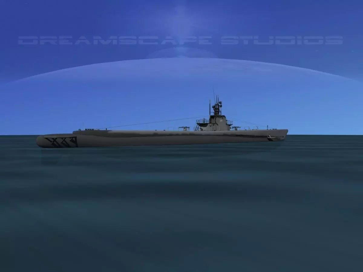 Balao Class Submarine USS Balao SS285 3D model_0