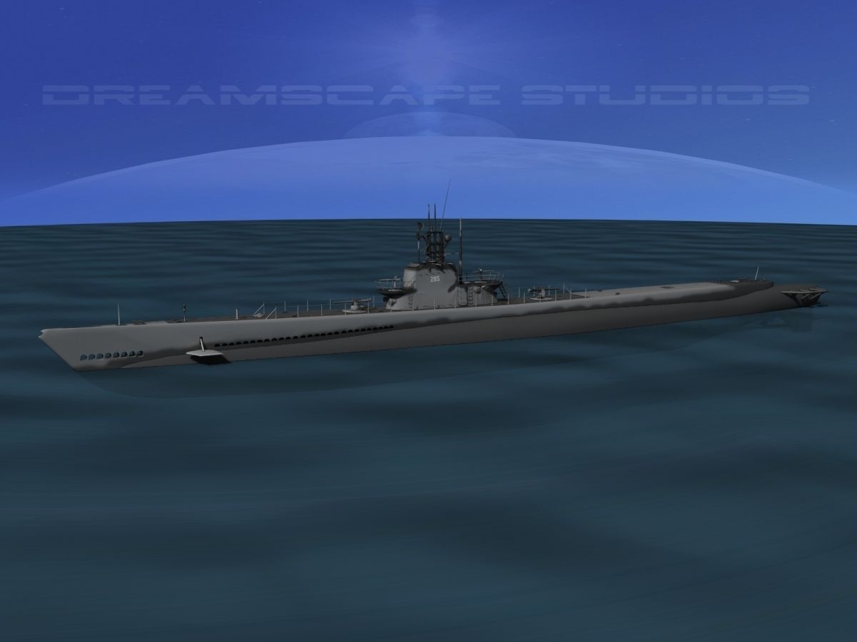 Balao Class Submarine USS Balao SS285 3D model_5