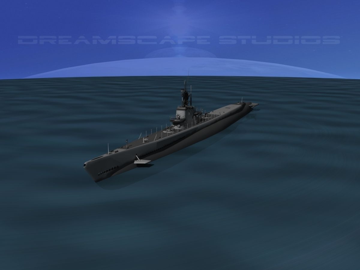 Balao Class Submarine USS Balao SS285 3D model_6
