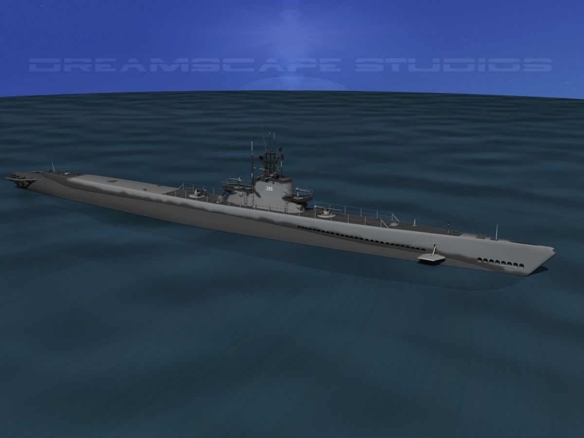 Balao Class Submarine USS Balao SS285 3D model_7