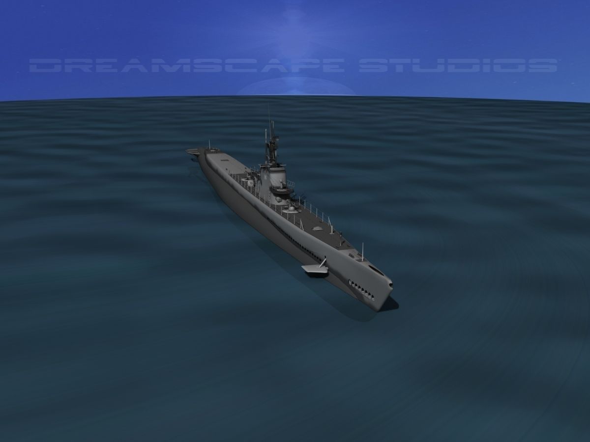 Balao Class Submarine USS Balao SS285 3D model_8