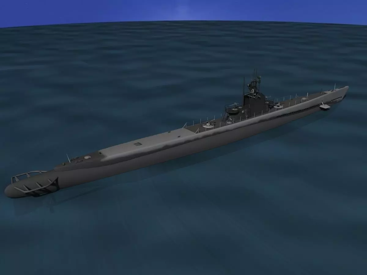 Balao Class Submarine USS Icefish SS343 3D model