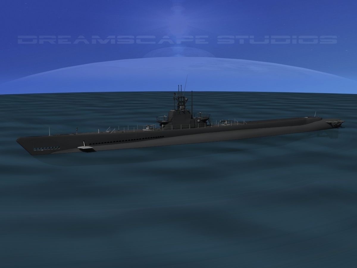 Balao Class Submarine USS Sennett SS408 3D model_4