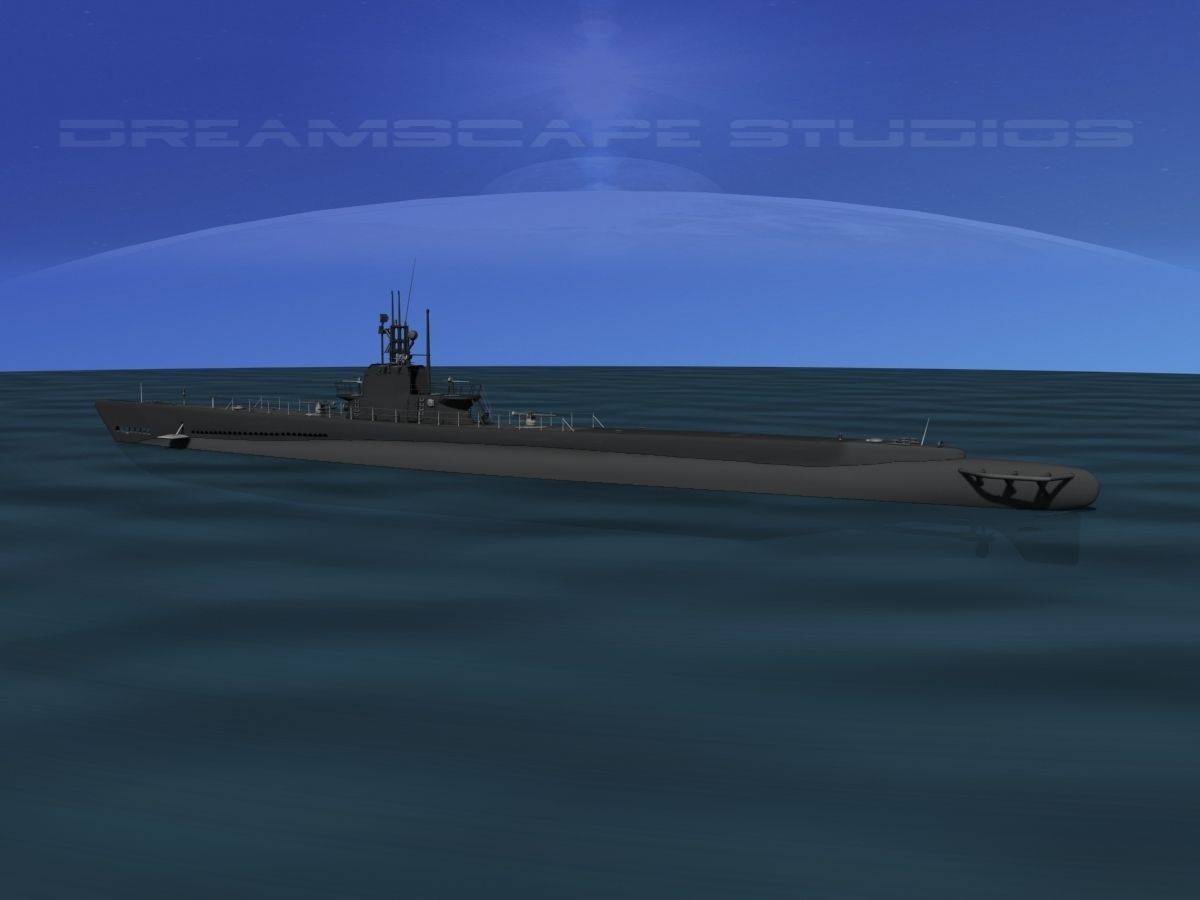 Balao Class Submarine USS Sennett SS408 3D model_6