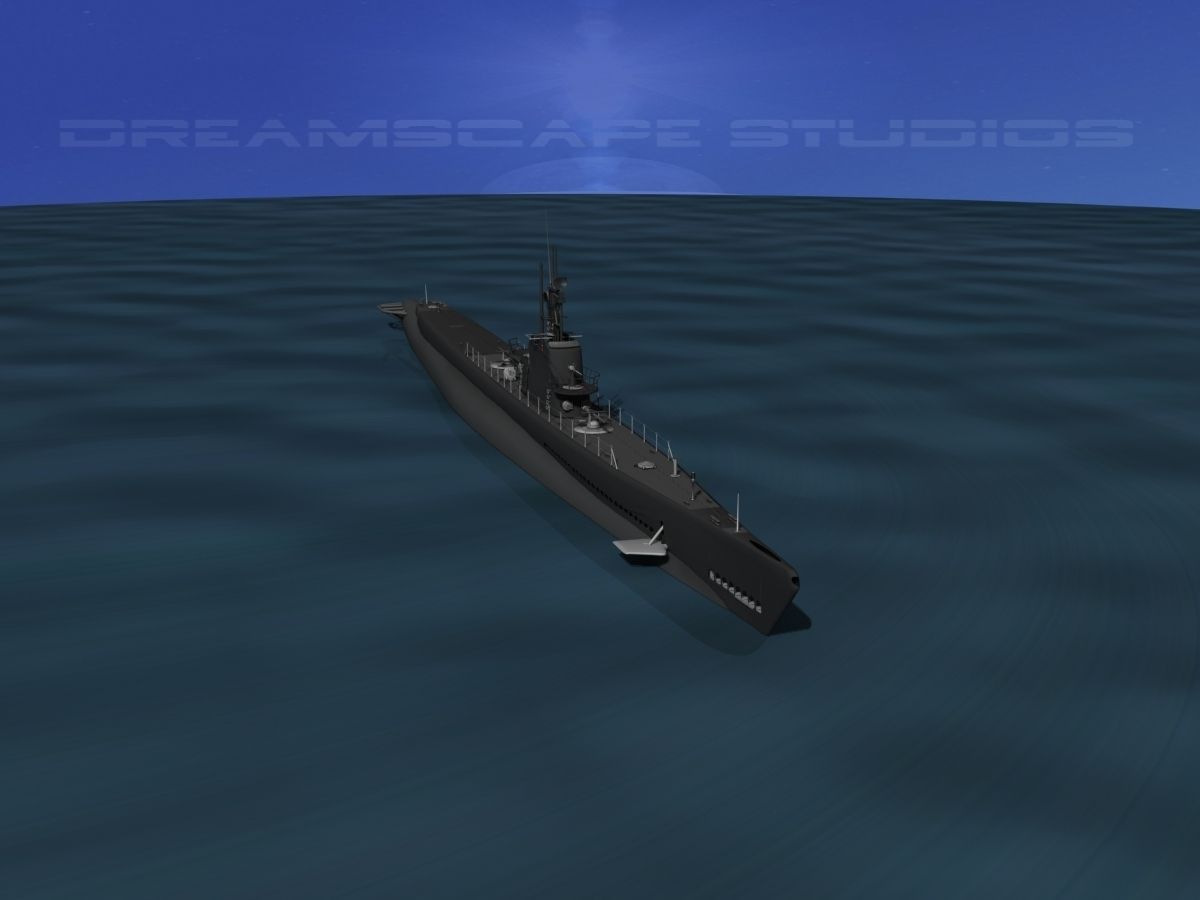 Balao Class Submarine USS Sennett SS408 3D model_8