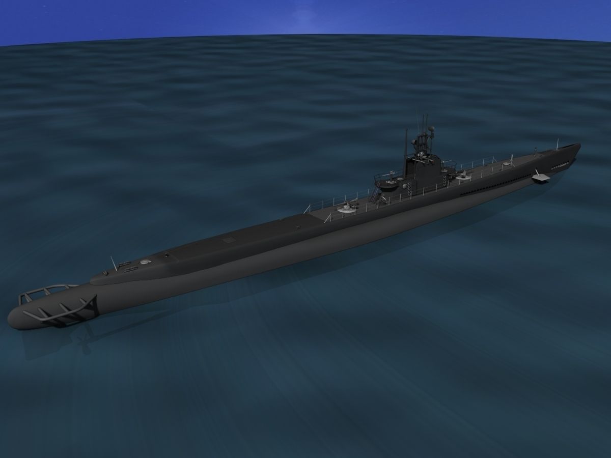 Balao Class Submarine USS Sennett SS408 3D model_5