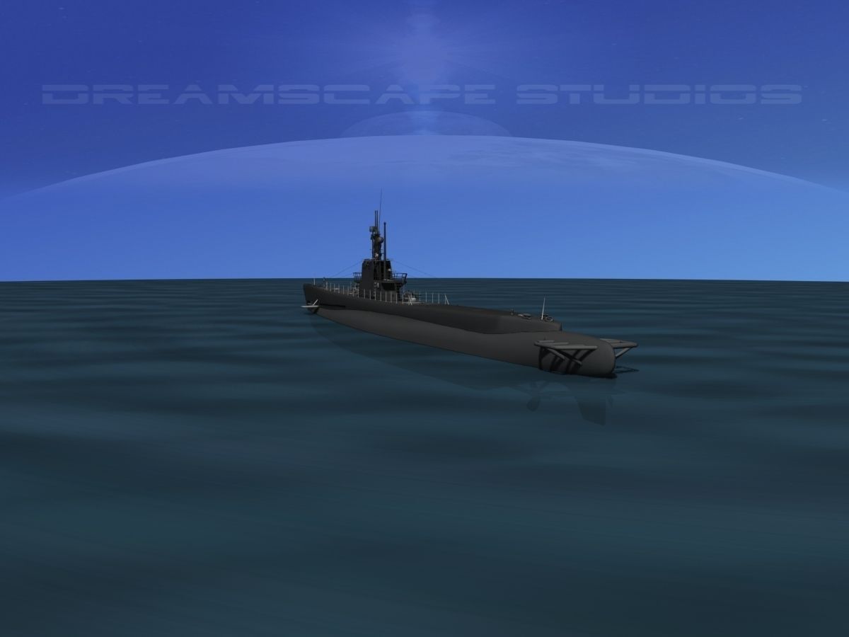 Balao Class Submarine USS Sennett SS408 3D model_2