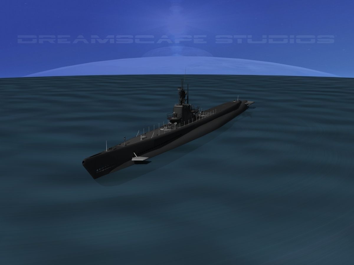 Balao Class Submarine USS Sennett SS408 3D model_9