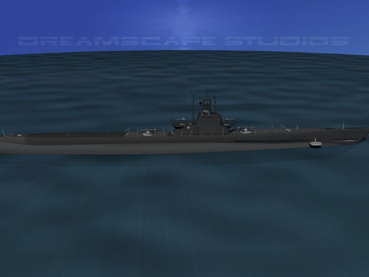Balao Class Submarine USS Sennett SS408 3D model_10