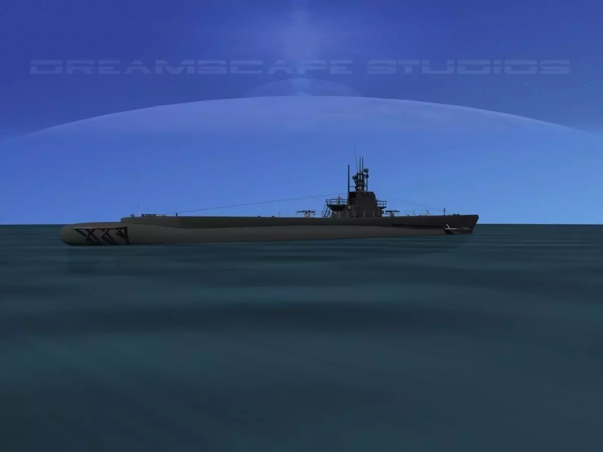 Balao Class Submarine USS Sennett SS408 3D model_0
