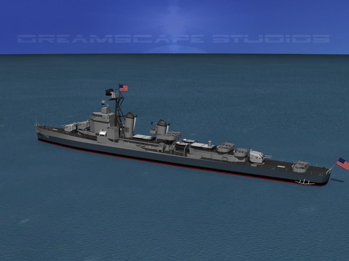 Gearing Class Destroyer DDR-714 William R Rush 3D model_13