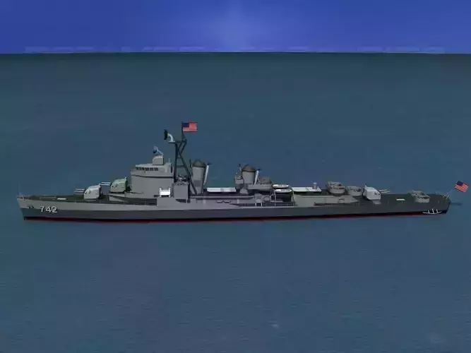 Gearing Class Destroyer DDR-742 USS Frank Knox 3D model