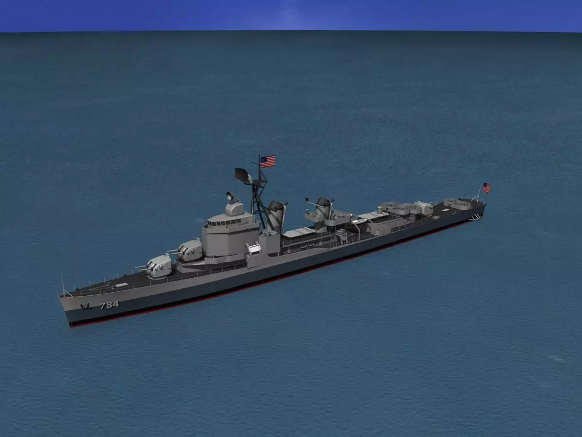 Gearing Class Destroyer DDR-784 USS McKean 3D model_0