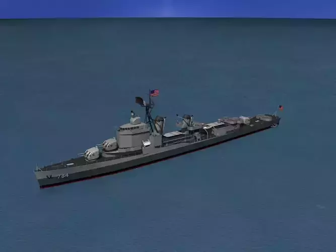 Gearing Class Destroyer DDR-784 USS McKean 3D model